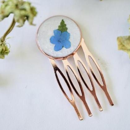 Real Pressed Flowers In Resin, Rose Gold Hair Pink..