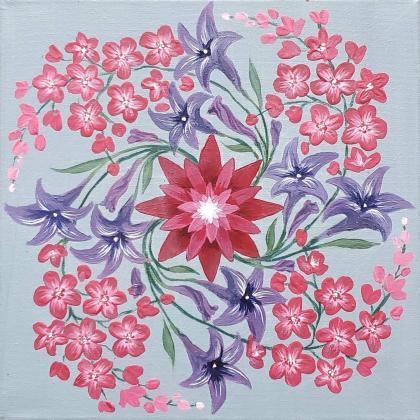Custom Hand Painted Flower Mandala ..