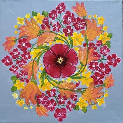 Custom Hand Painted Flower Mandala ..
